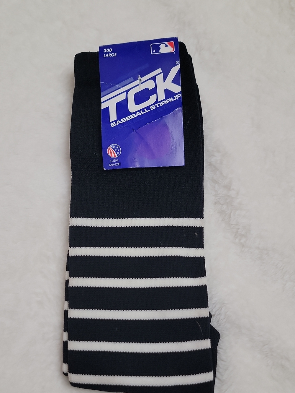 TC Black Stirrup Athletic Socks with White Stripes